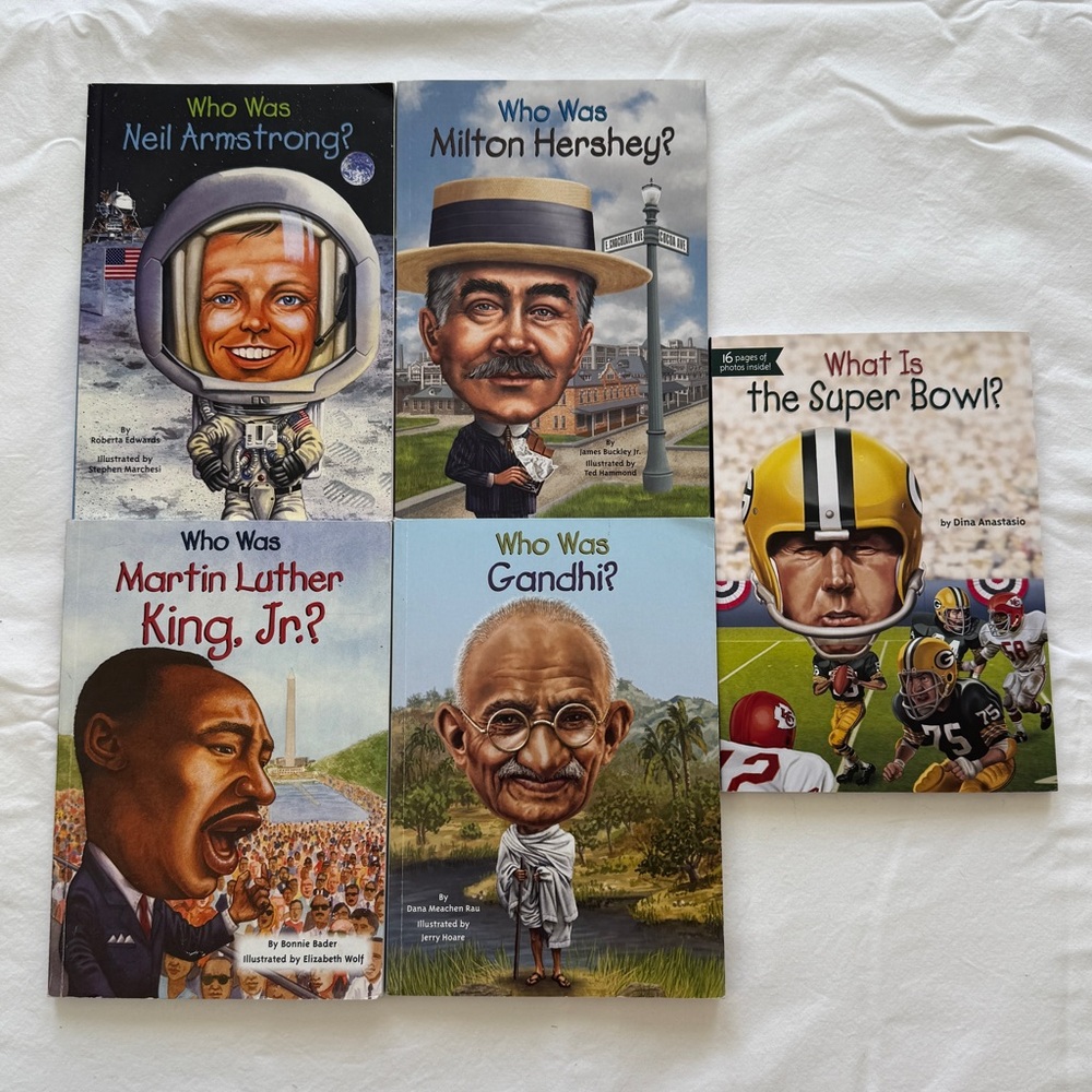 Who Was…? books (Lot of 5) Who/What Was Book Series, Penguin Random Paperbacks